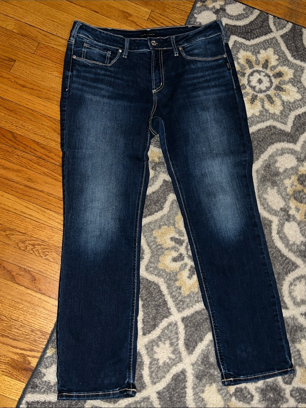 Silver Jeans Suki Straight Leg Dark Wash Denim